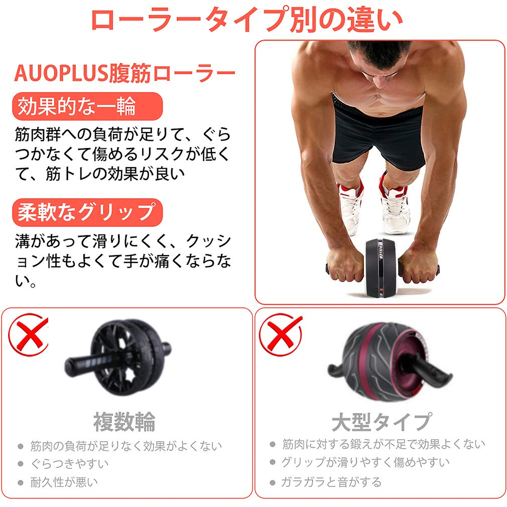 Amazon.co.jp: AUOPLUS 腹筋ローラー 膝マット付き アブホイール